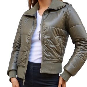Femme Olive Green Bomber Jacket Size S